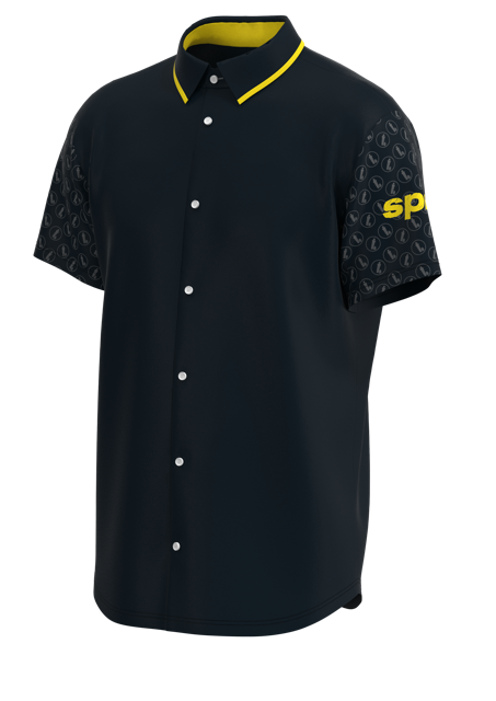 Men's Elite Full Button Short Sleeve Dress Shirt 4-Way - Tapered Fit