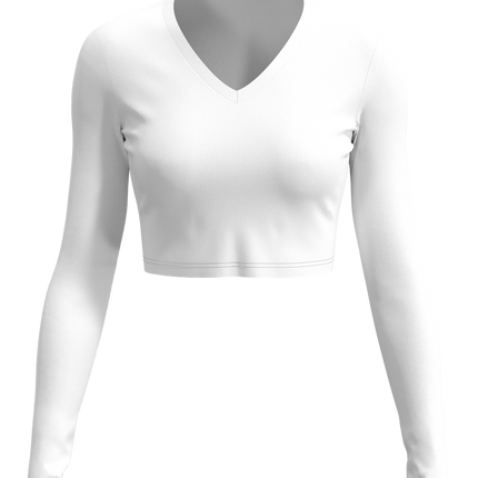 Women's Spirit Crop Top Long Sleeve V-neck