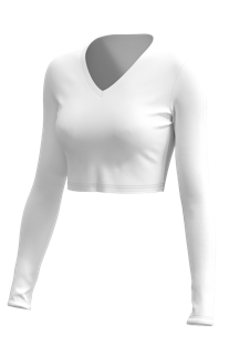Women's Spirit Crop Top Long Sleeve V-neck