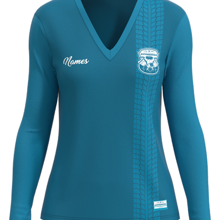 Women's U-B-U Long Sleeve Deep V-Neck -Tapered Fit