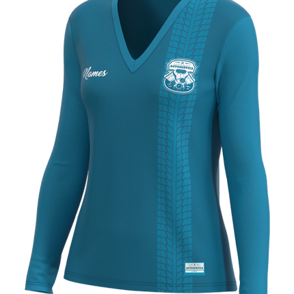 Women's U-B-U Long Sleeve Deep V-Neck -Tapered Fit