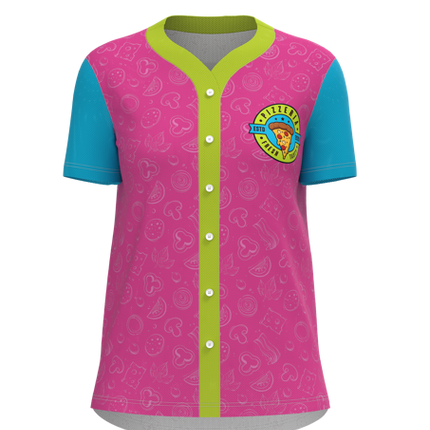 Women's Classic "Faux" Full Button Short Sleeve Softball Jersey