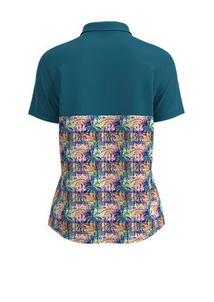 Women's Elite Full Button Short Sleeve Dress Shirt - 4-Way Tapered Fit