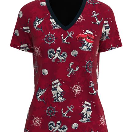 Women's U-B-U Short Sleeve Deep V-Neck - 4-Way Tapered Fit