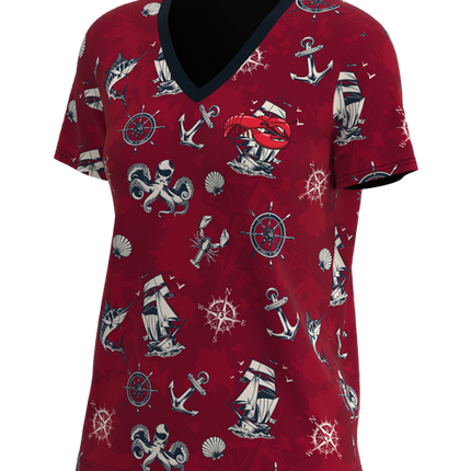 Women's U-B-U Short Sleeve Deep V-Neck - 4-Way Tapered Fit