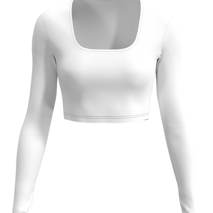 Women's Spirit Crop Top Long Sleeve Square Scoop